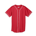 Adult Wicking Mesh Button Front Jersey w/Braid Trim